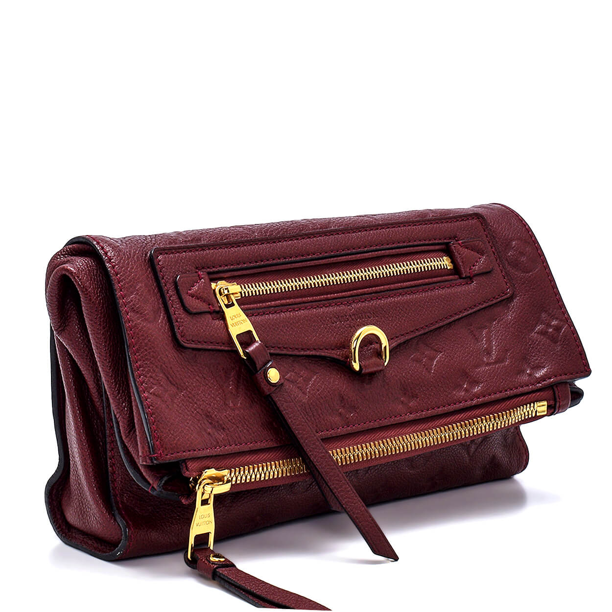 Louis Vuitton - Burgundy Monogram Empreinte Leather Petillante Clutch